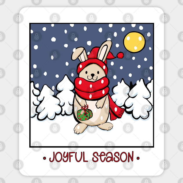 Christmas bunny in The snow on a facemask Sticker by marina63